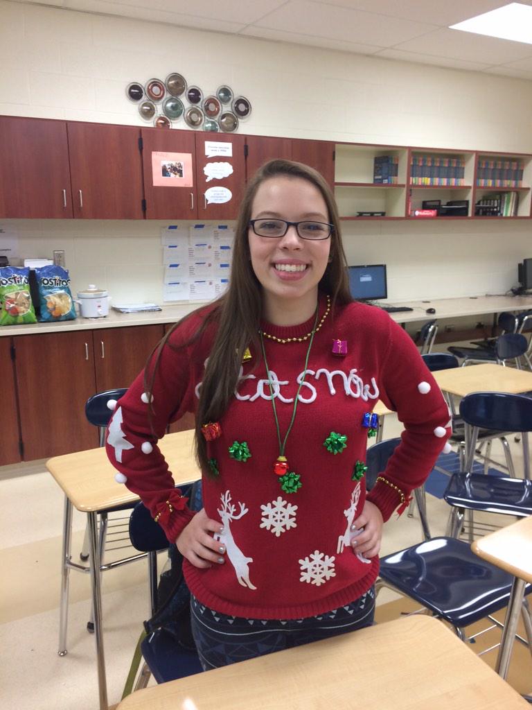 THS_AP_English's tweet photo. #uglysweaterfriday http://t.co/clRQsCiXcr