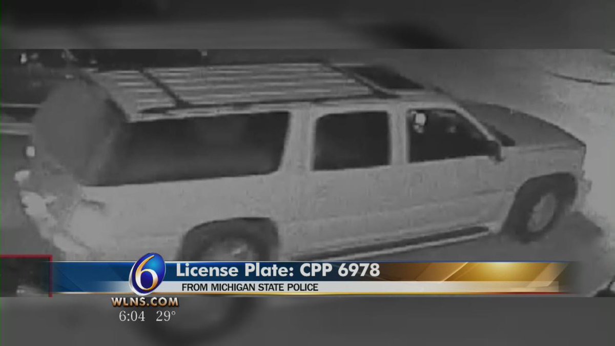 WLNS's tweet photo. MI State Police ask for help finding the white 2003 GMC Denali from Dep. Whitaker fatal chase: http://t.co/pUDJdMrzCs http://t.co/QcinXf8HtV