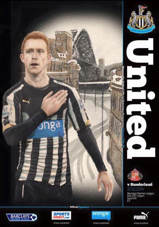 nufcfans's tweet photo. Loving the front of #NUFC matchday programme for #TyneWearDerby. Superb once again from @JodyMoore1892 😊 #GingerPirlo http://t.co/M5Wvem3LNc