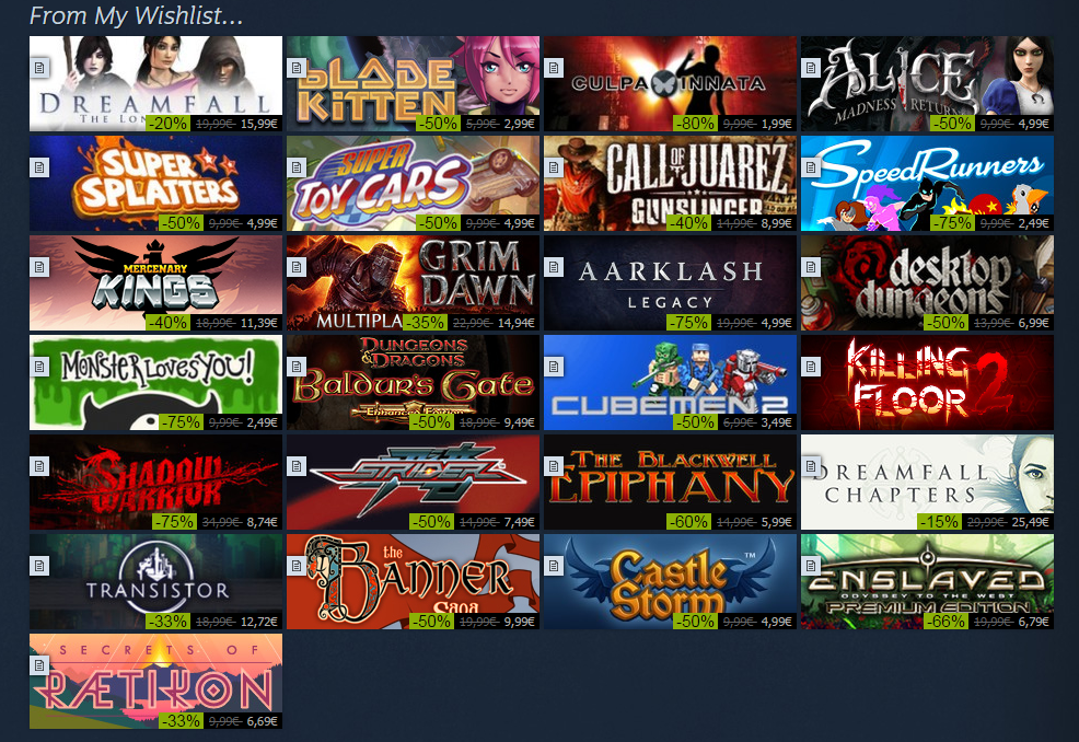 Jhelle9's tweet photo. Damn you @Steam !! Not my wishlist too! http://t.co/zT4OrGwh0Y