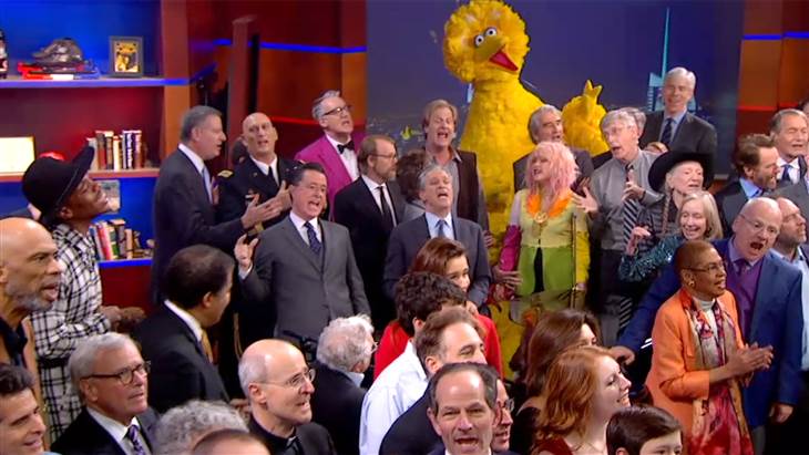 TODAYshow's tweet image. .@StephenatHome ends #ColbertReport with star-studded musical farewell: on.today.com/1AzVrx4