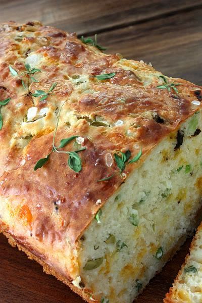 's tweet image. No Rising or Kneading Cheese, Olive and Buttermilk #HerbBread.