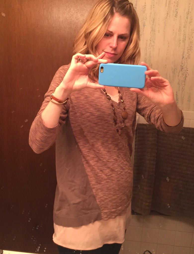heatherlee83's tweet photo. Does this shirt make me look pregnant? ;) #babybumpnowshowing #14weeks http://t.co/Xt55e2dv38