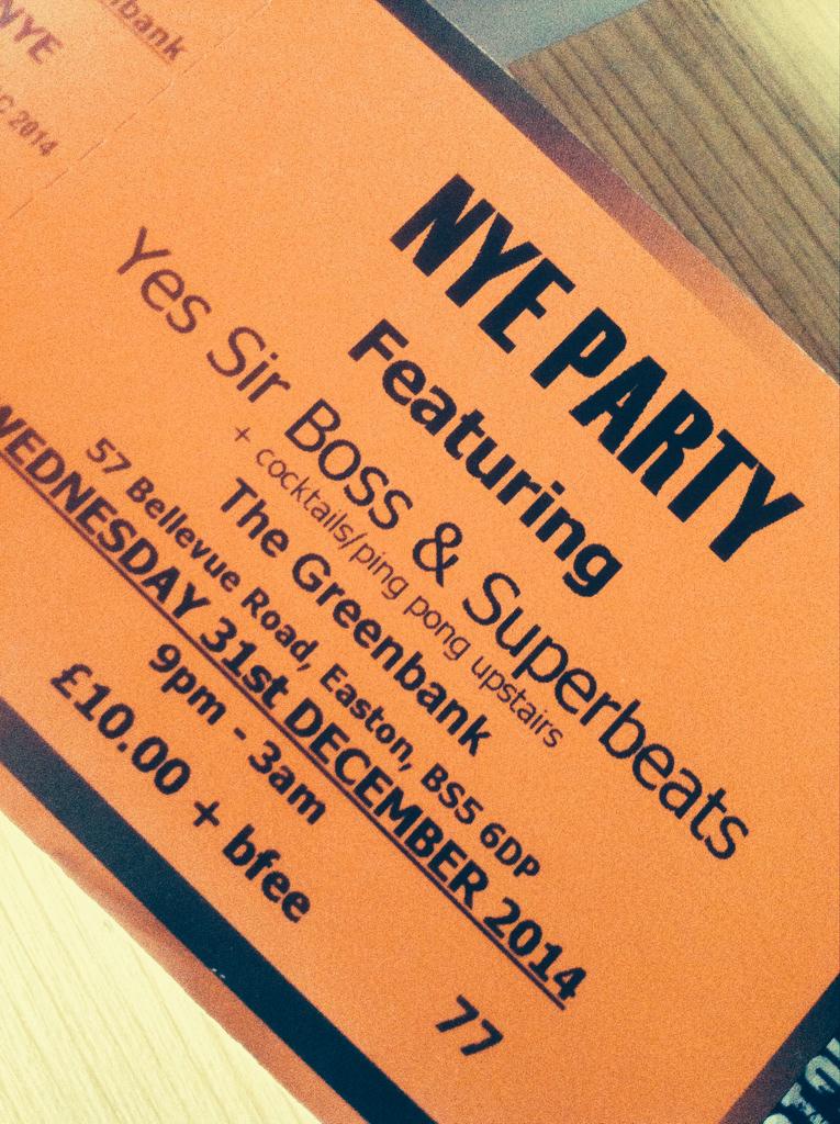 Got yours yet? Tickets for our NYE party w <a href="/yessirbossmusic/">Yes Sir Boss</a> &amp; <a href="/SUPERBEATband/">S U P E R B E A T</a> selling fast! A few more now released...