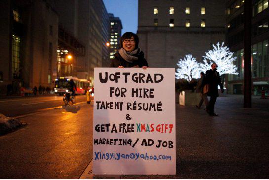 TheDoubleOShow's tweet photo. Could this be the new way to look for a job? Talk about dedication! #Toronto #UofT .@907RAVFM 
http://t.co/9YFl7lqx5r http://t.co/WRv1BJSi6h