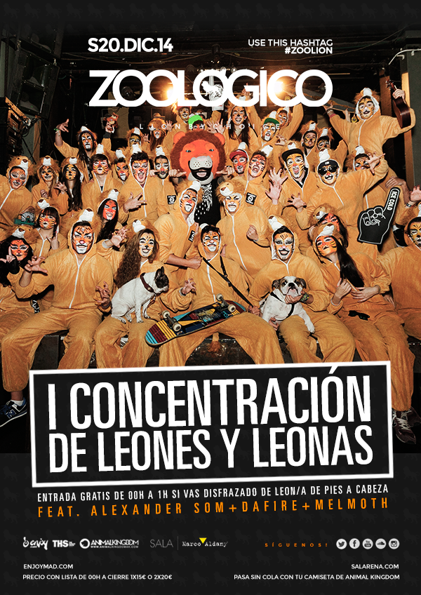 danitozoologico's tweet photo. Sábado en manada @alexandersom @DafireMusic #melmoth #MADRID #ZOOLION #FIESTA Gratis si vas de león 
Listas 697264891 http://t.co/URIFs45JjG