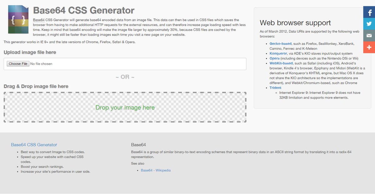 Base64 Generator On Twitter Online Base64 Css Datauri Generator