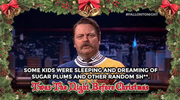 .<a href="/Nick_Offerman/">Nick Offerman</a> reads his casual version of "'Twas the Night Before Christmas" youtube.com/watch?v=i8KF6-…