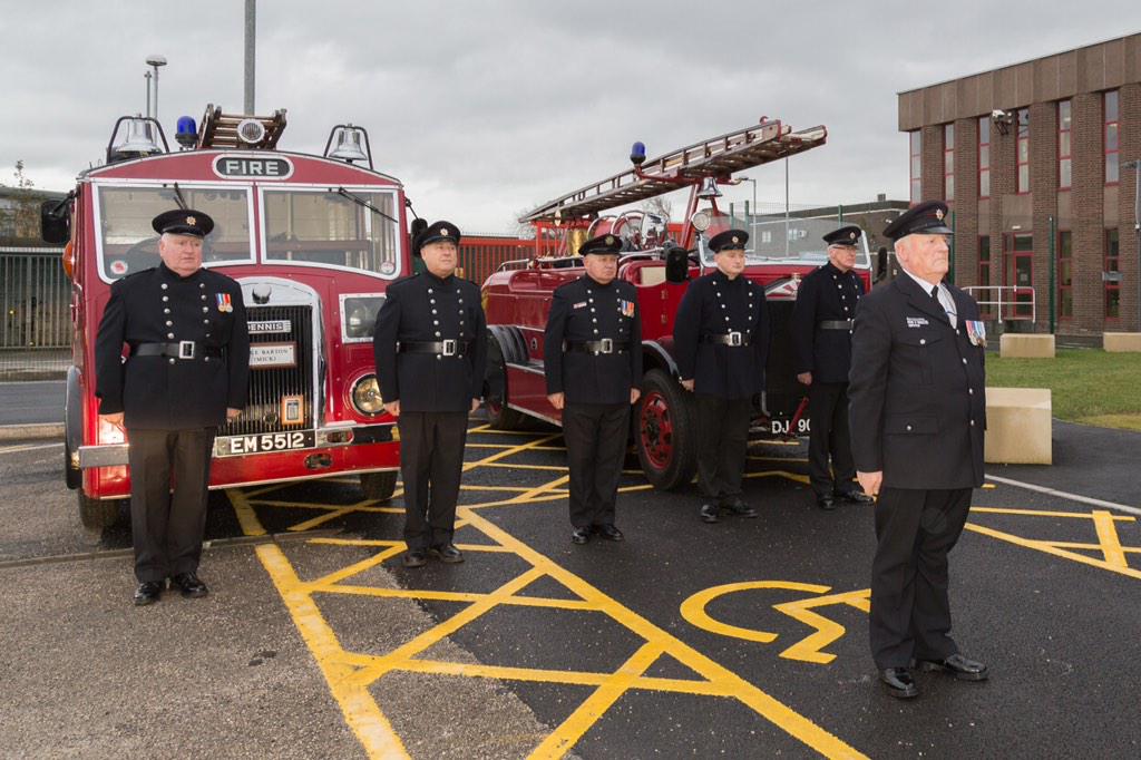 FireMuseumLpool's tweet image. Danny and staff getting ready for inspection with two vintage appliance at brigade HQ, for who