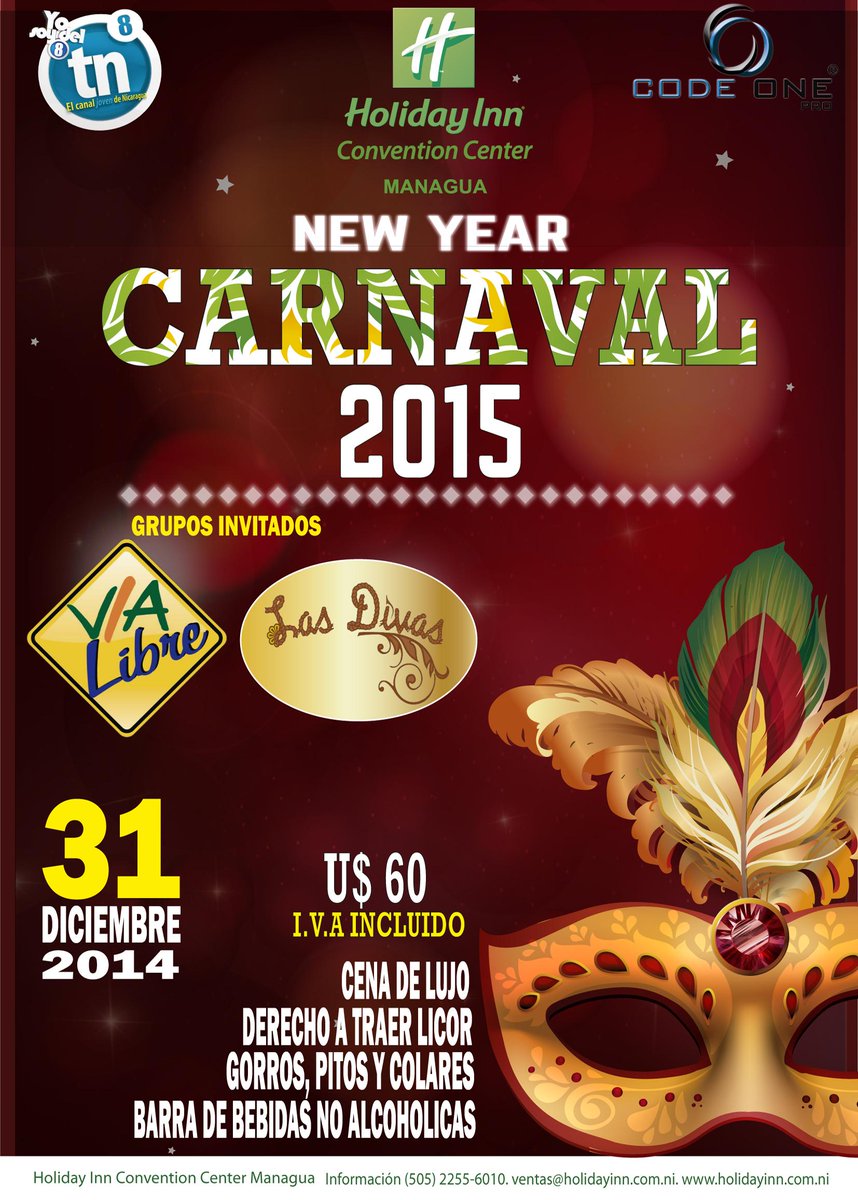 HolidayInnNi's tweet photo. ¡No te quedés sin planes para este fin de año, acompañanos a nuestro #Carnaval2015! @canaltn8 http://t.co/EOxSnf8Bx3