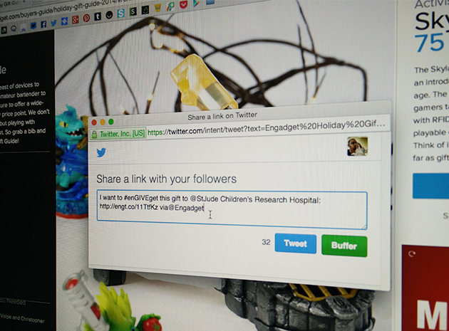 engadget's tweet photo. Making a difference is only a tweet away. Enter our #enGIVEget sweepstakes for @StJude: http://t.co/OdCQAXNO0h http://t.co/PSdABeUf70
