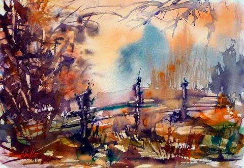 rizhentopic's tweet photo. Autumn fence,Watercolors on paper. 2014
#dailypainting #watercolor #colors
#art #painting #nature #acuarela #aquarell http://t.co/XmFmGcNRBY
