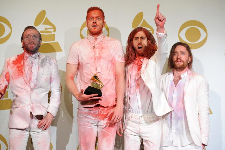 2014 REWIND: Backstage at the 56th #GRAMMYs with Best Rock Performance winners Imagine Dragons grm.my/13lqtNX