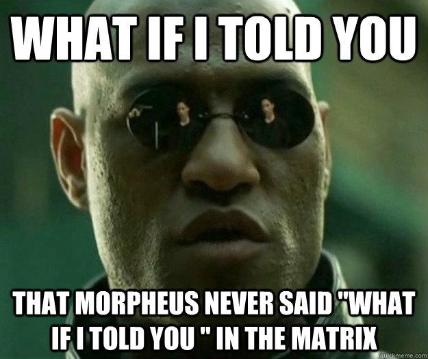 MatrixMorph's tweet image. What if I told you ...