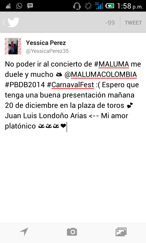 YessicaPerez35's tweet photo. 20 de diciembre, Plaza de toros 😍 #MALUMA @MALUMACOLOMBIA #PBDB2014 #CarnavalFest 💕 http://t.co/2HUvtb5T2S