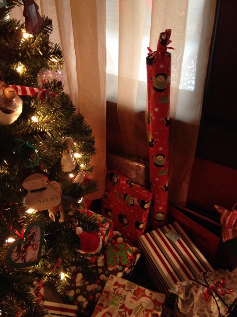 emilybsteele's tweet photo. See this tall tube-y present? It's for me. And it's driving me crazy. #whatevercoulditbe http://t.co/icWY8gatAM