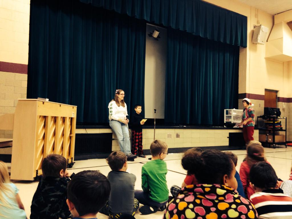 My son leading our PBIS assembly ... cultivating LEADERS at Hayes!