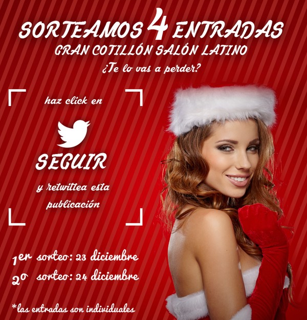 salonlatino2013's tweet photo. VAMOSSS!! Seguimos con el #sorteo de 4 ENTRADAS! Y lo mejor es q para participar sólo tienes que dar a RT y seguirnos http://t.co/huPQ2FlXj5