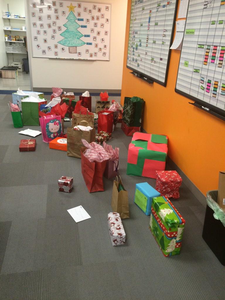TEKChicago's tweet photo. White Elephant gift exchange in the office #HappyHolidays http://t.co/lK0d69q81z