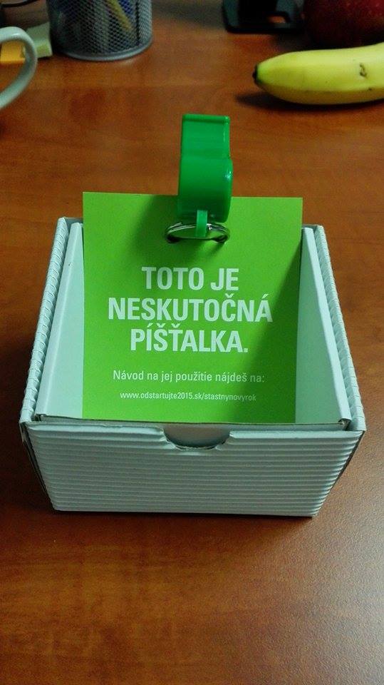 RIESENIA's tweet photo. Dakujeme @triadsk za neskutocne originalnu a milu PF-ku :) odstartujte2015.sk  #petjet #PF #creativity http://t.co/ITvxX55si3