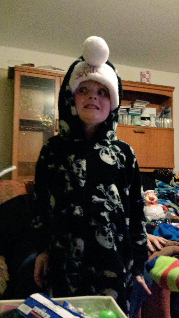 HellFawcett's tweet photo. My little man all ready for #TextSanta http://t.co/F7oC6mq9UQ
