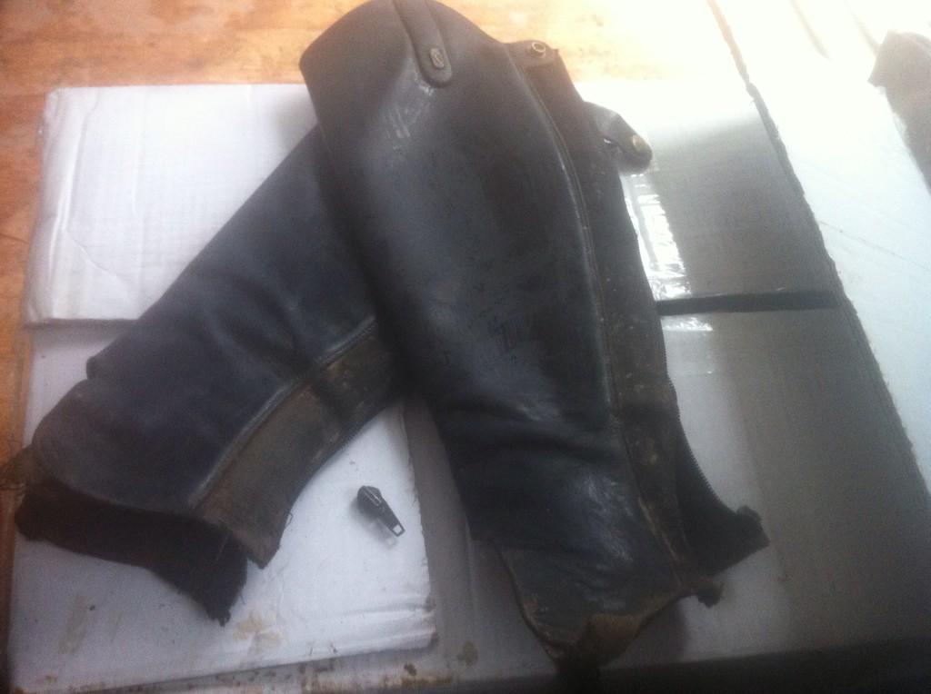 My #Tredstep chaps have finally succumbed to old age!! Zip totally fallen apart now :(
