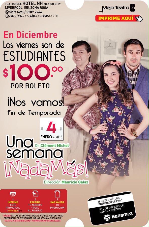 EscenarioDF's tweet photo. Vayan a ver @UnaSemanaTeatro Hoy @EnriqueChi4, @FatimaTorre y @sergiochoa #ConsumeTeatro http://t.co/U5ewCKgko0