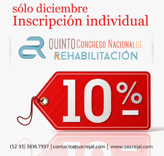_SOCREJAL's tweet photo. La SOCREJAL ofrece promociones decembrinas especiales para la inscripción al V Congreso Nacional de Rehabilitación http://t.co/KUtmMu5Q4a