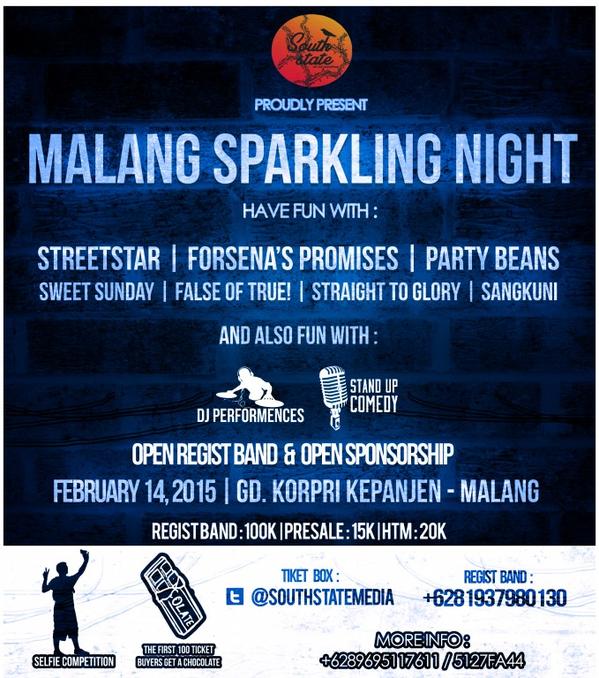 Malang Sparkling Night w/<a href="/STREETSTAR_/">STREETSTAR OFFICIAL</a> <a href="/PartyBeansID/">Party Beans</a> <a href="/falseoftruemchc/">False Of True</a> chek <a href="/southstatemedia/">Southstate Media </a> for more info.