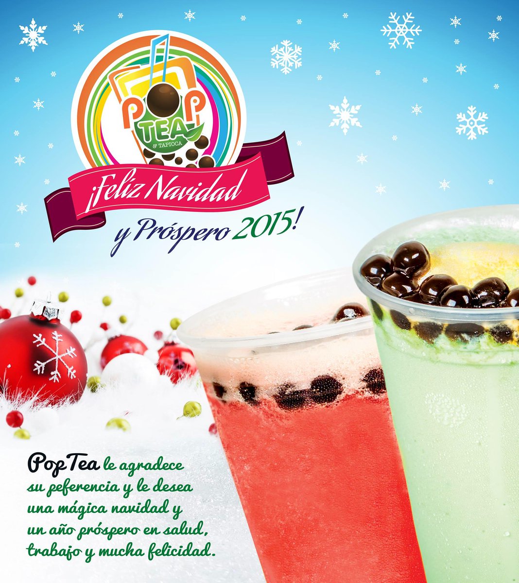 popteacentro's tweet photo. ¡Feliz #Navidad y próspero años 2015: les desea la familia Pop Tea! http://t.co/pKoge931dc