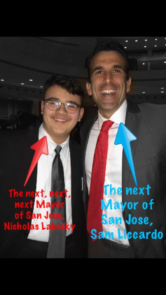 SelfiiME's tweet photo. San Jose Mayor-elect Sam Liccardo meets the next-next-next Mayor of San Jose, Nicholas :-)... http://t.co/tccw5SdBTQ http://t.co/406WNOMFv3