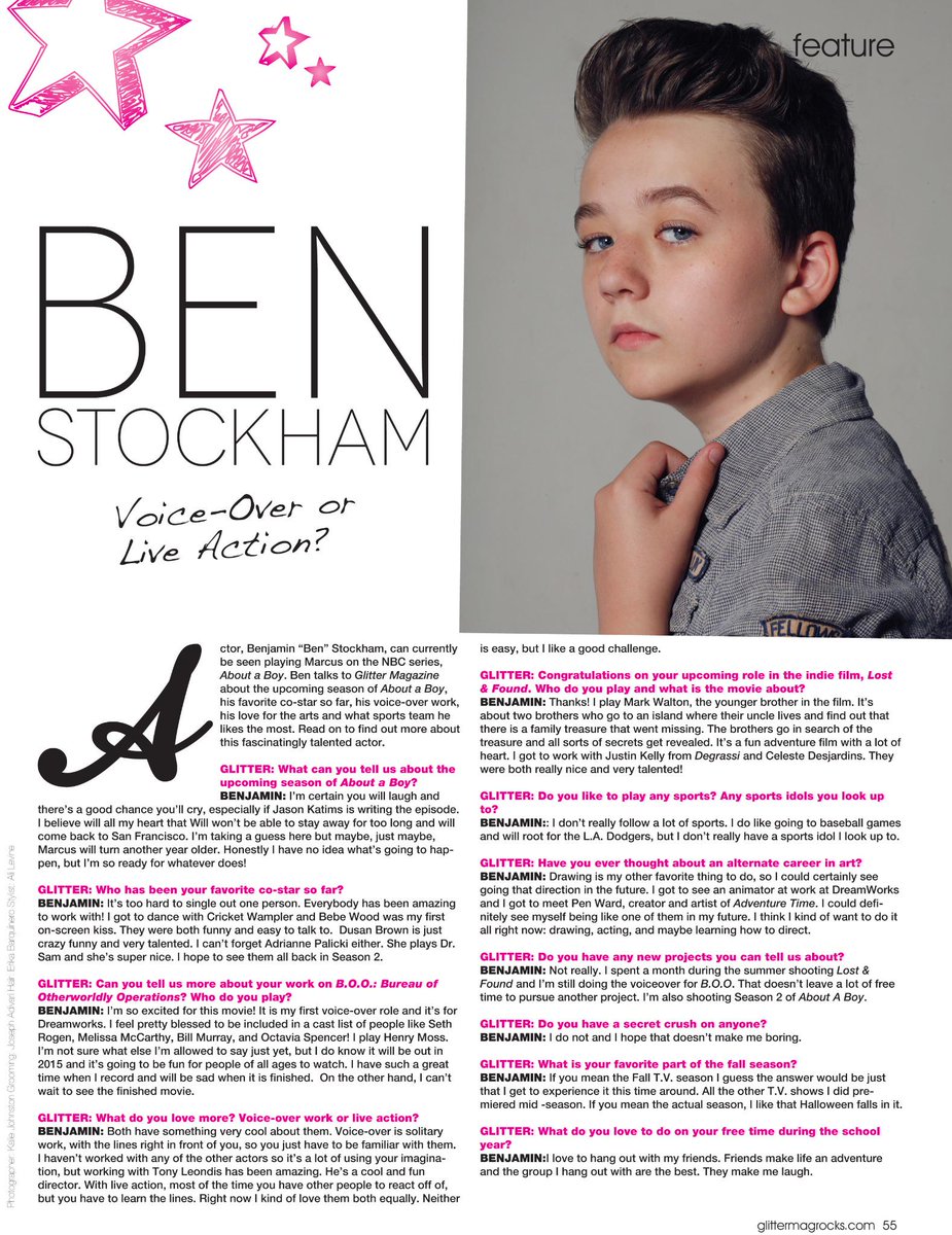 Benjstockham's tweet photo. Here's my .@glittermagazine feature. You can pick a copy at newsstands now. #Fall/Winter issue. #FunFeature http://t.co/TUwv7yNGrr