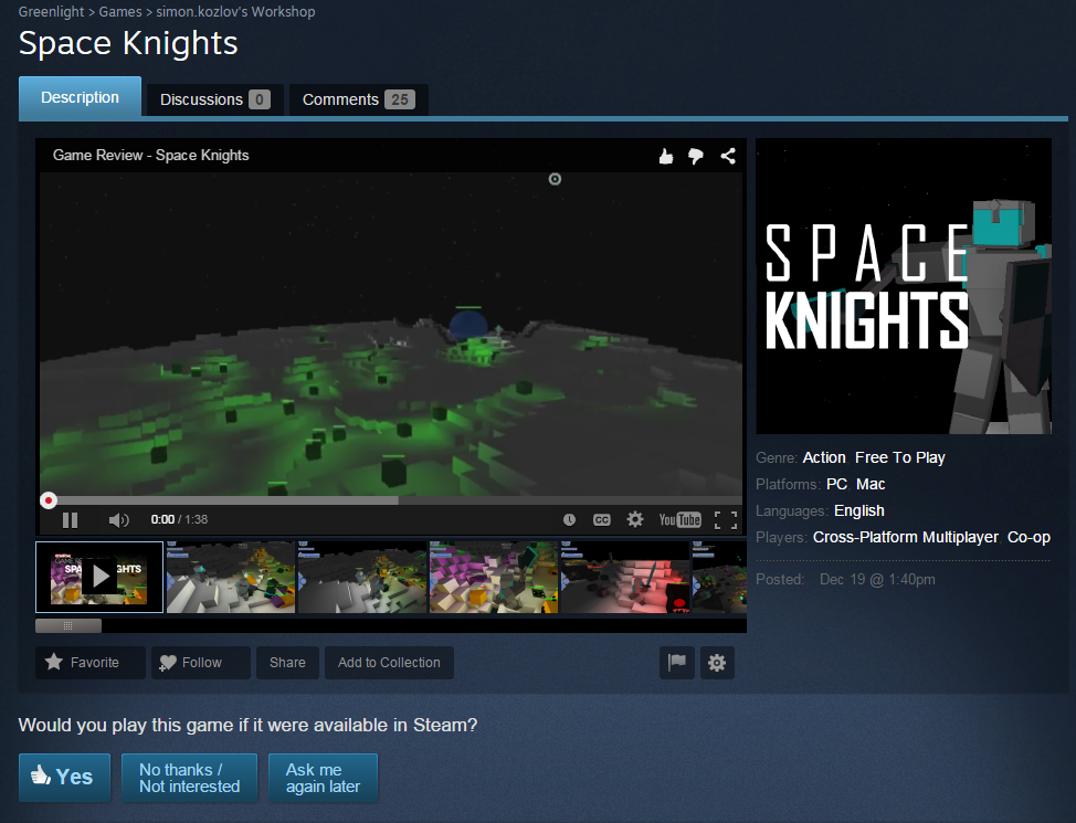 Roblox Secrets On Twitter Space Knights Is On Steam Greenlight Credit To Naterblx Http T Co Ezxhd804cf Http T Co U0m1o1vuaf - green light roblox id