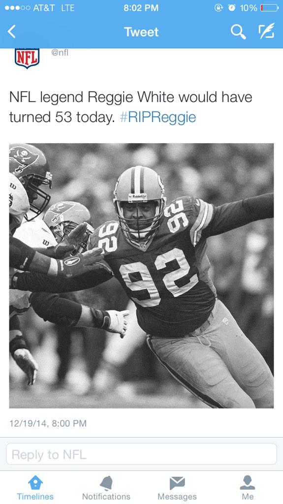 Happy birthday to my dad Reggie White  