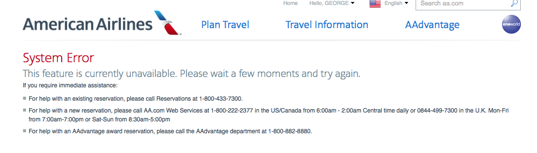 georgeguhr's tweet photo. @AmericanAir What gives: http://t.co/hOaawznCbi