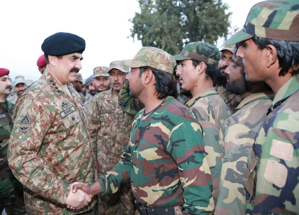 AsimBajwaISPR's tweet photo. #COAS with SSG in Khyber:"Ops will continue till last terrorist eliminated from our soil."Spirits were sky high http://t.co/919aQvzye4