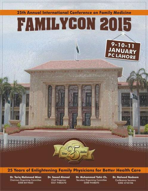 pafpregd's tweet image. Join us in FAMILYCON-2015 the 25th Annual International Conference on Family Medicine on 9-10-11 JAN at P C Lahore