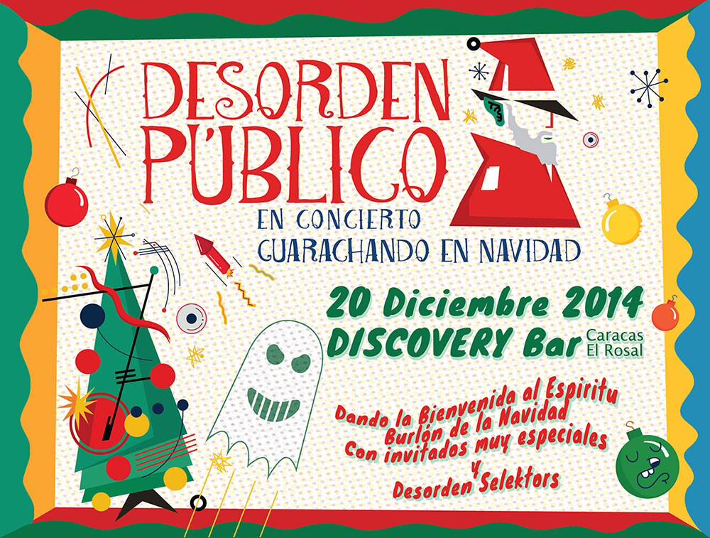 HOY Sab 20 Dic. Navidad de <a href="/desordenpublico/">Desorden Público</a> en <a href="/DISCOVERYBAR/">DISCOVERY BAR CCS</a> desde las 10pm. y lleva tu disco #guarachandoEnNavidad