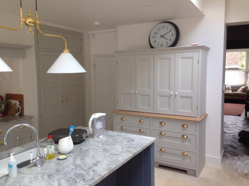 FBCarpentry's tweet image. Dresser, fridge freezer unit and Island
