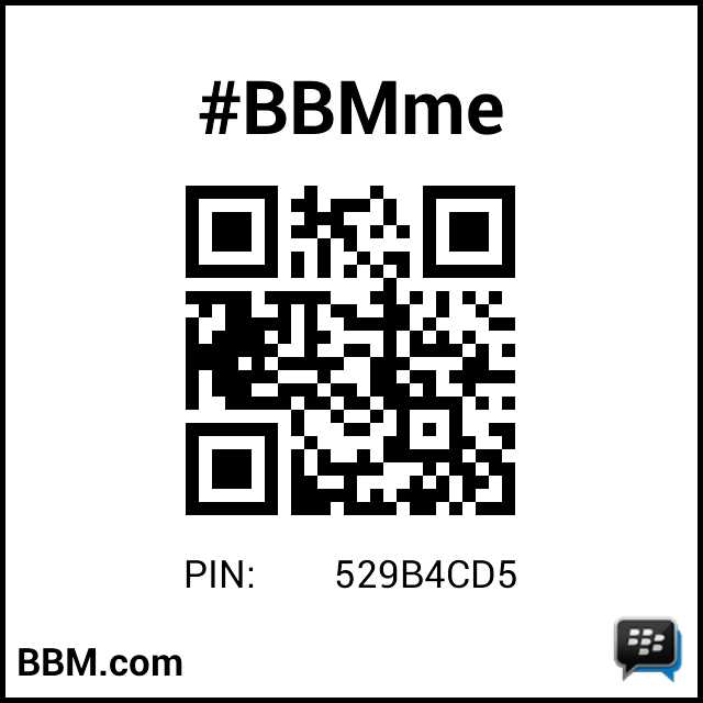 رمز PIN لـ#BBMme: 529B4CD5
pin.bbm.com/529B4CD5