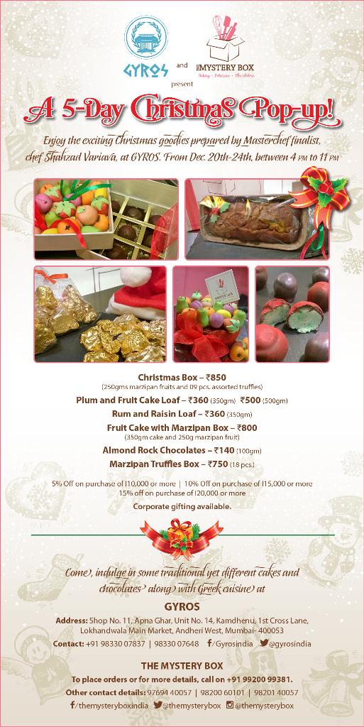 GyrosIndia's tweet photo. We welcome @themysterybox to our store for a 5 day Christmas pop-up. Lots of Christmas goodies on sale #Lokhandwala http://t.co/OF3ksvQbQP