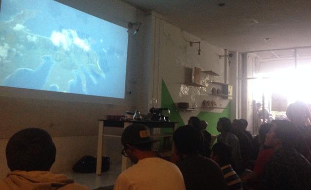 acara pertama di NEMU Meguru #3, pemutaran film Biji Kopi Indonesia (Aroma Of Heaven), kerjasam dg PFN &amp; BUDFiLM