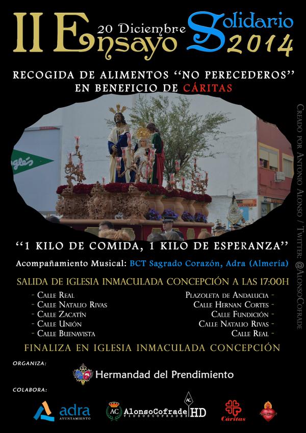 Provincia | #Adra: II Ensayo Solidario de <a href="/PrendiAdra/">Hdad. del Prendimiento</a>, 17h desde Iglesia de la Inmaculada con la banda <a href="/SgradoCorazon/">BCT Sagrado Corazon</a>