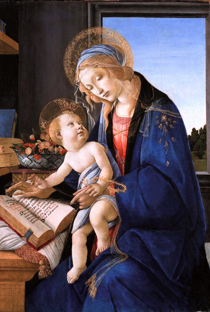 GGoodtaste's tweet photo. .@pieroBENEDETTO @anima_serena Buon Natale MT @redne2013 #BOTTICELLI Madonna del libro1480-81 Milano #DonneInLibri http://t.co/HcN8rx435q