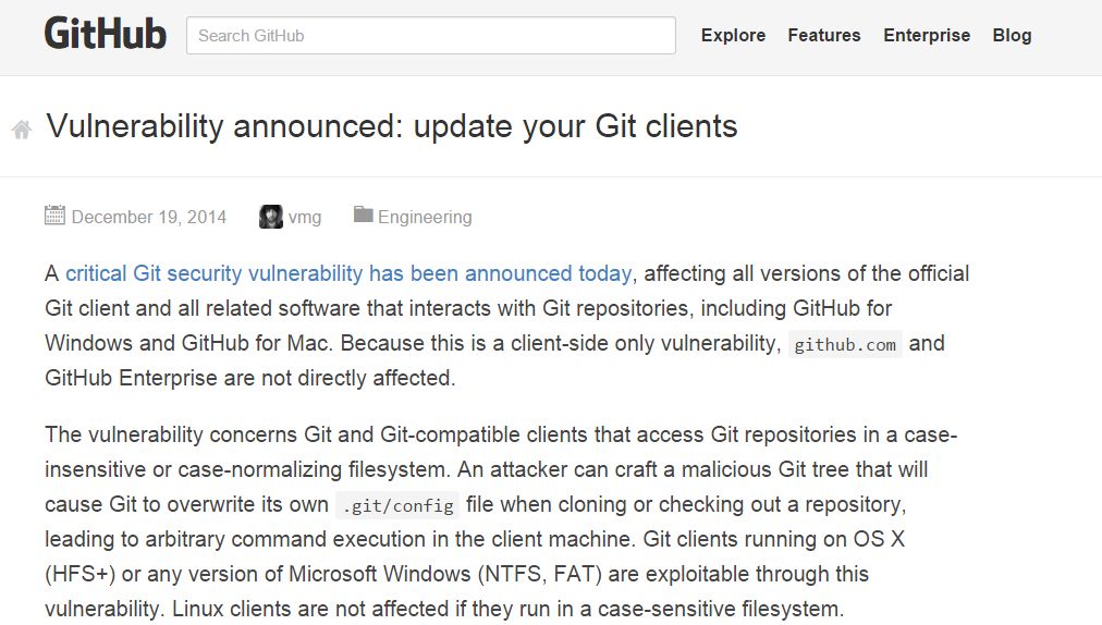 echizenya_yota's tweet image. Gitで.git/configファイルが上書きされる脆弱性が見つかる！
GitHubより注意喚起のツィートが流れています。
blog.ecoteki.com/infrastructure…
#Git #gitconfig