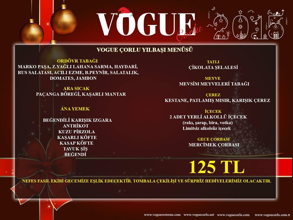 VoCeCorlu's tweet photo. Sınırsız eğlence, fasıl, tombala, sürpriz hediyeler... VOGUE ÇORLU' da Yılbaşı bir başka güzel. http://t.co/qTsPZFP6eg