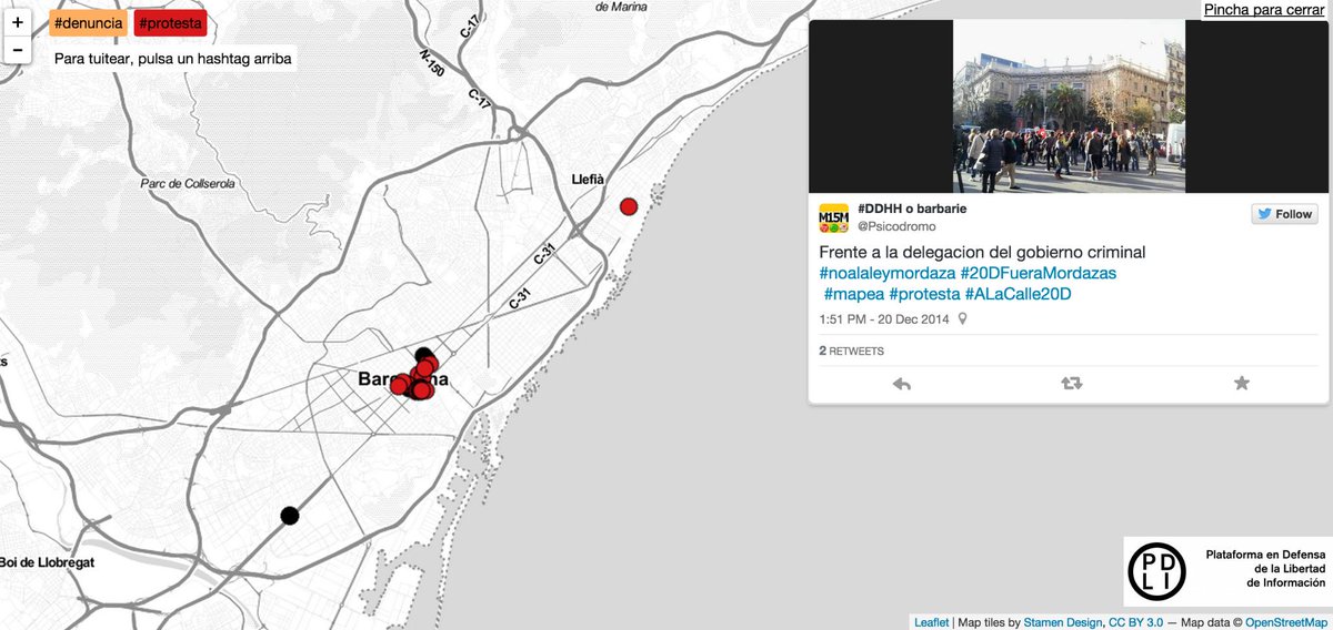 mapeaCC's tweet photo. Desde Badalona, el mapeo sigue. Gracias @Psicodromo #AlaCalle20D #Mapea. Acordaros de geolocalizar http://t.co/tVcODa24rg