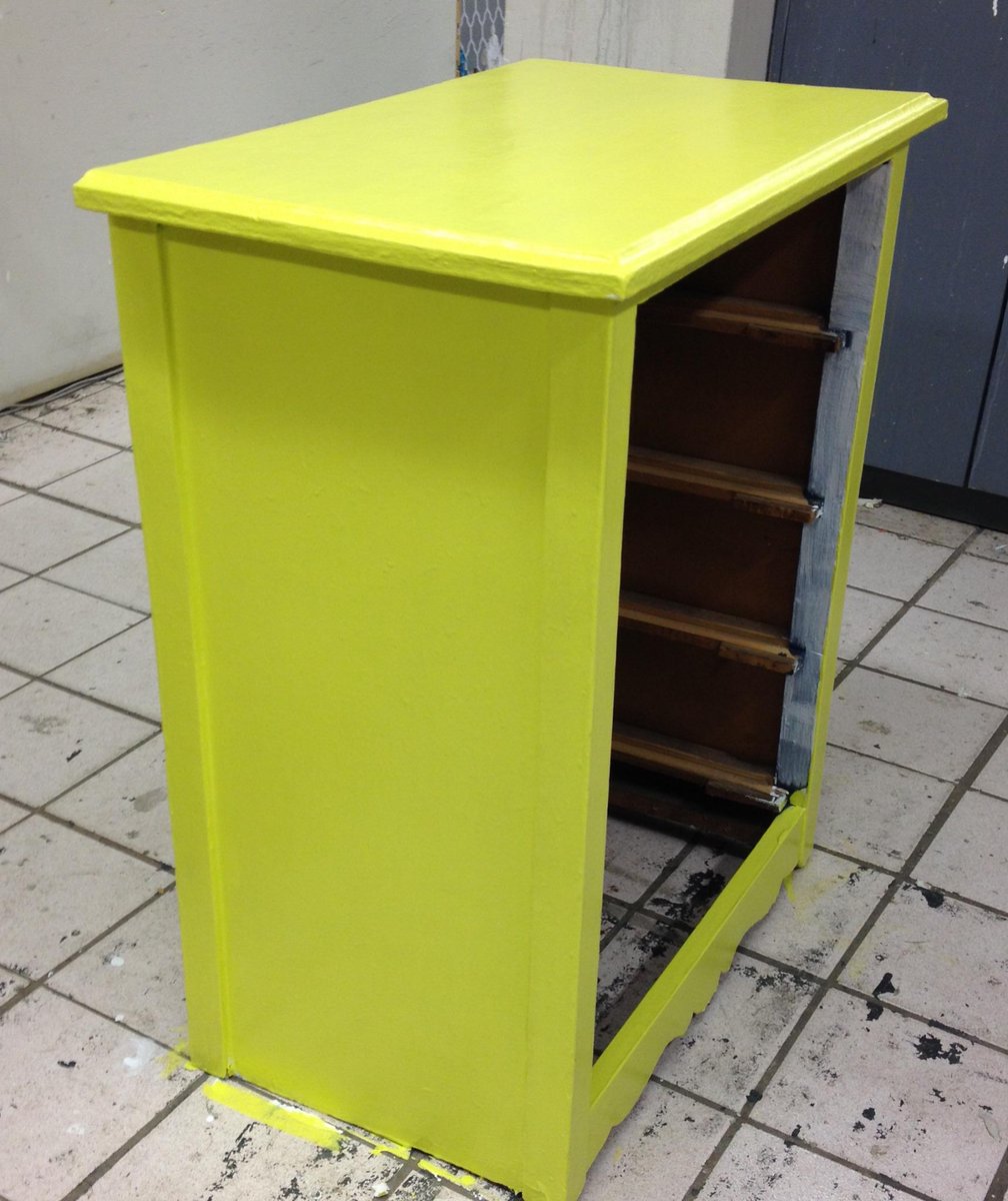 second coat of @FarrowandBall yellow cake #painting #furniture