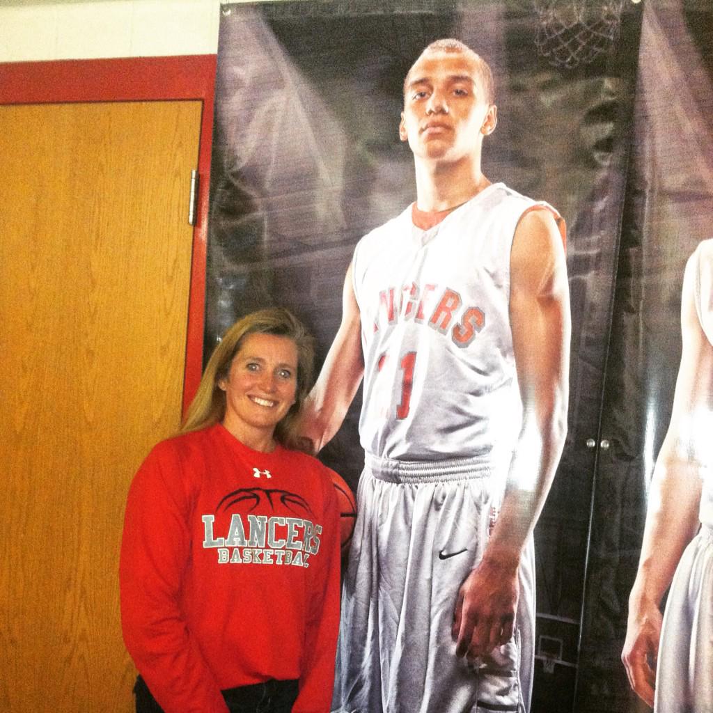 sgraham72's tweet photo. Well reality hit last night that I have a senior! Love this kid! #seniorposter #bigboy #shortMom @LancerGrant21 http://t.co/UDGHHwJRQW