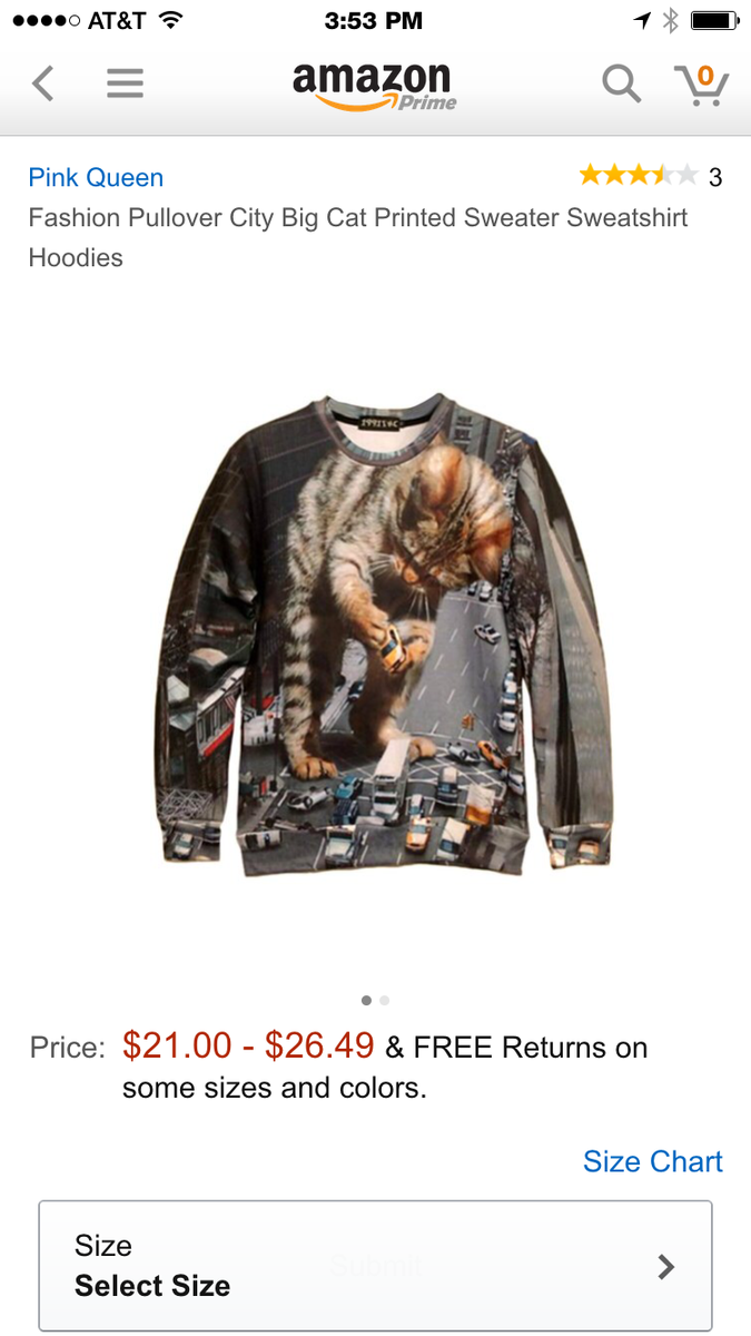 Clio_the_Leo's tweet photo. ZOMG!!! It's the CAT version of the #BearShirt!!!! #IHeartAmazon http://t.co/12rItkBlgD